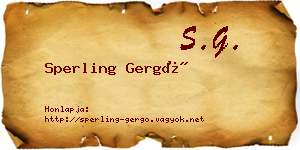 Sperling Gergő névjegykártya