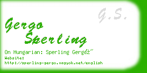 gergo sperling business card